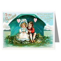 Vintage Valentines Day Note Cards - Hearts Beat Warm
