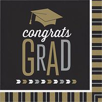 32 Glitzy Grad, Graduation Premium Lunch Napkins 6.50"x6.50"