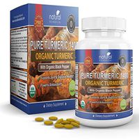 Organic TUMERIC Curcumin Supplement with Black Pepper 120 Tablets (Not Capsules) for Women and Men Adults