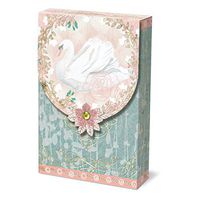 Punch Studio Collection Decorative 3.5x5 in Pouch Note Cards (Pink Swan)