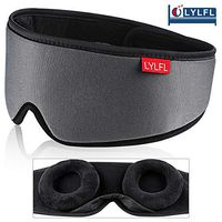 LYLFL Sleep Mask, Updated 2020 Version 100% Blackout Sleep Eye Mask, Adjustable Eye Cups & Zero Eye Pressure, Possible Sleep Guaranteed-Soft Comfortable and Breathable Night Blindfold for Travel,Nap