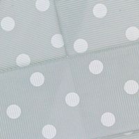 1.5" Grosgrain Ribbon White Dots 007 Grey 25yd