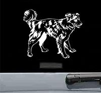 JS Artworks Cute Border Collie Vinyl Decal Sticker Dog pet Dog pet (White)
