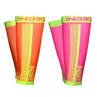 INBIKE Calf Compression Sleeve Leg Sleeve Stretch Leg Knee Sleeve Sports Help Calf Pain Relief,Leg Compression Sleeve for Men & Women-Great for Running Cycling Outdoors Workout(Rose-Green&Ora-Green)