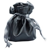 Reversible Satin Jewelry Pouch Gray / Silver Wedding Bridal Shower Favor Gift Bag 9"