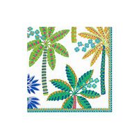 Caspari Paradise Palms Paper Cocktail Napkins in White, 20 Per Package