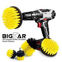 Bigear Drill Brush Attachment Kit - Stiff Medium Soft Nylon Bristle - Turbo Spin Power Scrubber - Pool Tile Floor Brick Marble Ceramic Patio Furniture Car Wheel Bathroom Toilet Cleaner - Set of 5 