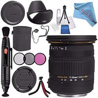 Sigma 17-50mm f/2.8 EX DC OS HSM Zoom Lens for Canon w/A{S-C Sensor #583101 + 77mm 3 Piece Filter Kit + Lens Pen Cleaner + Fibercloth + Lens Capkeeper + Deluxe Cleaning Kit + Flexible Tripod Bundle