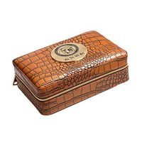 Humidors Cigar moisturizing Tube Cigar Box Cigar Leather case Travel Portable humidifier Cedar Wood Protective Sheet Zipper Closure Cigar Accessories (Color : Black, Size : 20.86.313.5cm)