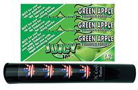 Herb Airtight Tube Pocket Protector with Juicy Jay's Apple 1.25 Flavored Hemp Rolling Papers 3 Count DC Crafts Nation- Flag Leaf