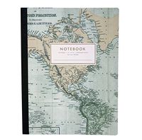 World Map Themed Lined Novelty Notebook 7.5" x 9.75"