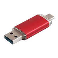 Ikevan 1x USB 3.0 16GB Flash Drive Type-C OTG Sticks Dual Plug Flash Drive U Disk for USB-C Smartphones&New Macbook (Red)