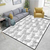 TableCoversHome Grey Sports Runner Rugs, Disc Spirals Shapes Pattern Printing Carpet, Durable Rugs - Living, Dinning, Office, Rooms & Bedrrom, Hallway Carpet (4'x 6')