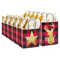 Christmas Holiday Gift Bag Assortment (Red and Black Buffalo Plaid)