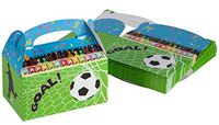 Treat Boxes - 24-Pack Paper Party Favor Boxes, Soccer Design Goodie Boxes for Birthdays and Events, 2 Dozen Party Gable Boxes, 6 x 3.3 x 3.6 inches