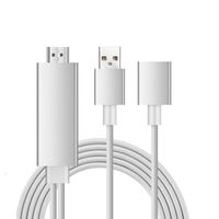 Rumfo MHL USB to HDMI Cable Digital Audio 1080P HDTV AV Adapter Plug and Play HD 1080P Miracast AirPlay Mirroring Adapter for iPhone 7/7 Plus/6S/6S Plus, Samsung Galaxy S3 S4 S5 S6 Note 4 5 (Silver)