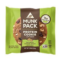 Munk Pack Oatmeal Raisin Spice Protein Cookie with 18 Grams of Protein | Soft Baked | Vegan | Gluten, Dairy and Soy Free | 6 Pack