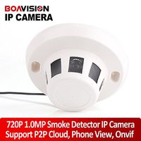 H.264 Covert Wired Ip Camera Real Time 1.0mp 720p Hd Onvif P2p Function Security Indoor Network Dome Cameras Smoke Style Hidden
