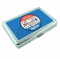 Bernie Sanders Face Logo R1 Hip Silver Cigarette Case Id Holder Metal Wallet 4" X 2.75" RFID Protection