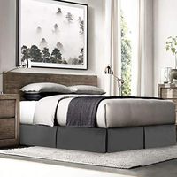 Pleated Bed Skirts 14" Drop Egyptian Solid Bed skirt - Gray/Full