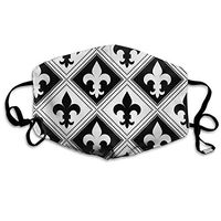 Mouth Mask Fleur-de-lis With Dotted Squares Fashion Earloop Face Mask For Kids Teens Men Women Winter Summer