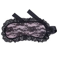 TiaoBug Women Lingerie Lace Blindfold Eye Mask Band Blinder Fancy Costume with Ribbon Ties (Pink)