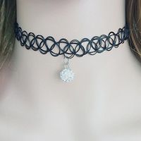 Weave Crystal Rhinestone Pendant Choker Necklace Retro Jewelry For Women Gifts Prom Beautiful Bright Cute Simple Aesthetic Womens Beads Comfortable Accessory