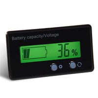 Tosuny LCD Display Universal Battery Capacity Monitor, DC 6-70V Green Backlit Battery Capacity Voltage Meter Tester Voltmeter Monitor, Waterproof PVC Film, Comfortable Hand Feeling, Black