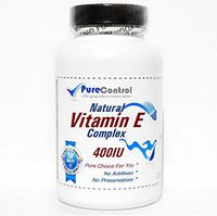 Natural Vitamin E Complex 400IU / Non-Oily // 200 Capsules // Pure // by PureControl Supplements