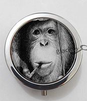 BlackKey Orangutan Chimpanzee 3-Compartment Decorative Pocket Gift Box Case Organizer for Pill, Color 1 -1055
