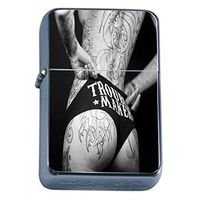 Tattoo Girl Model Pin Up Girls Flip Top Oil Lighter S36 Smoking Cigarette Smoker Includes Silver Case