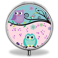 IMLONE Pill Organizer, Customized Cartoon Owl Pill Boxes with 3 Components for Purse