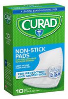 Curad Non-Stick Pads, 2 X 3 Inches, 10 Count