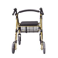 EGCLJ Adjustable 4 Wheel Rollator Walker with Padded Seat, Lockable Brakes, Ergonomic Handles, and Shopping Basket, Limited Mobility Aid