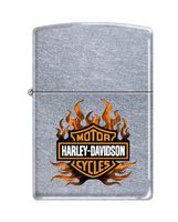 Zippo Custom Ligher - Harley Davidson Motorcycles, Flaming Bar & Shield Logo, New for 2011 Logo