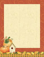 Thanksgiving Pumpkins & Autumn Leafs Stationery Printer Paper 26 Sheets