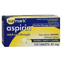 Sunmark Aspirin Adult Low Strength 81 mg Enteric Safety Coated Tablets - 120 ct