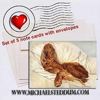 Michael Steddum Comfortable, Irish Setter Note Card Set