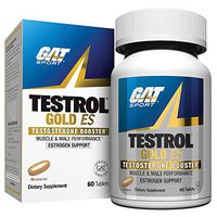 GAT Sport Testrol Gold ES, Testosterone Booster with Estrogen Support, Builds Muscle, Increases Stamina, Enhances Performance (60 Tablets)