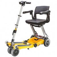 Free Rider USA - Luggie Elite - Compact Lightweight Foldable Scooter - 4-Wheel - Yellow