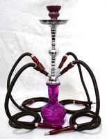 4-hose Hookah Shisha Pipe Candle Light Sheesha Narghile w/Four Pro Hooka Hoses