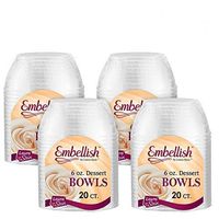 Embellish Clear Disposable Heavy Duty Plastic 6 Oz Dessert Bowls 80 Count, Ideal For Wedding, Catering, Parties, Buffets, Events, Or Everyday Use, 4 Packs