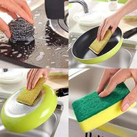 OD'lover Home Kitchen Cleaning Tool Powerful Decontamination Steel Ball Sponge Set Brushes