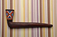 "Long Wooden Handmade Carved Smoking Pipe with Painting Gift Idea for Men | Eco-Friendly & Ethnic Style Pipe-Portable Item-Perfect Gift Idea For Men By Madeheart "