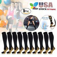 Copper Compression Socks for Men & Women(5 Pairs), STCORPS7 15-20mmHg is Best for Running,Athletic,Medical,Pregnancy,Nurses and Flight Travel (XXL (Men 11+, Women 12+))