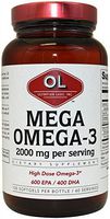 Olympian Labs Mega Omega-3 Fish Oil 2,000 mg Softgels, 120 ct