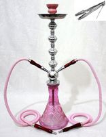 Hookah 26" Pink 2 hose shisha nargila bar narguile nargile glass water Vase pipe