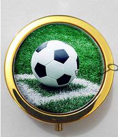 BlackKey Soccer Ball Theme 3-Compartment Decorative Pocket Gift Box Case Organizer for Pill, Color 2 -486