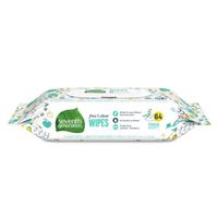 Seventh Generation Baby Wipes, Free & Clear Unscented and Sensitive, Gentle as Water, with Flip Top Dispenser, 64 count (Packaging May Vary)