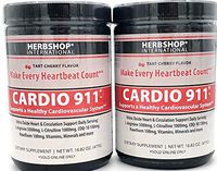 Cardio911 Heart Health Supplement - L-Arginine 5000mg Now with L-Citrulline 1000mg Combo Powder 16 Oz. - Tart Cherry Caffeine Free - 30 Servings Tart Cherry (2 Pack)